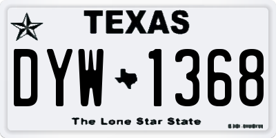 TX license plate DYW1368