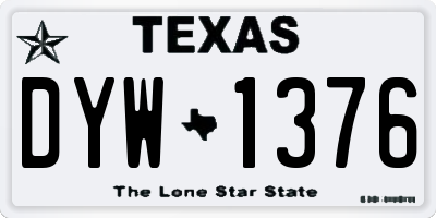 TX license plate DYW1376