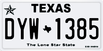 TX license plate DYW1385