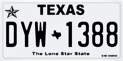 TX license plate DYW1388