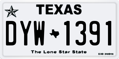 TX license plate DYW1391