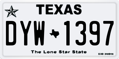 TX license plate DYW1397