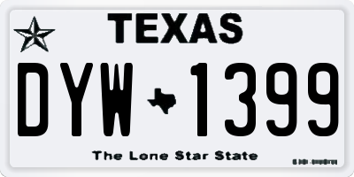 TX license plate DYW1399
