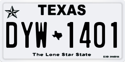 TX license plate DYW1401
