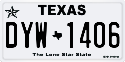 TX license plate DYW1406