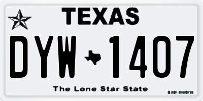 TX license plate DYW1407
