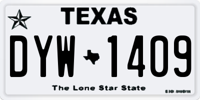 TX license plate DYW1409