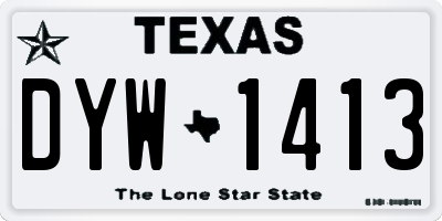 TX license plate DYW1413