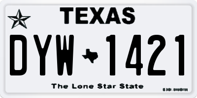 TX license plate DYW1421