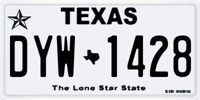 TX license plate DYW1428