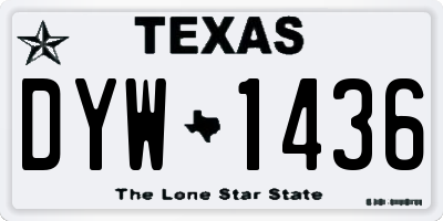TX license plate DYW1436