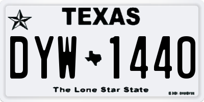 TX license plate DYW1440