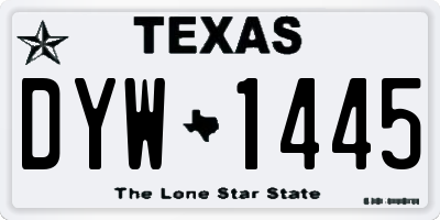 TX license plate DYW1445