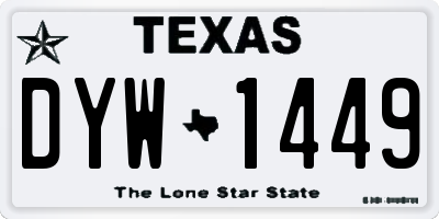 TX license plate DYW1449