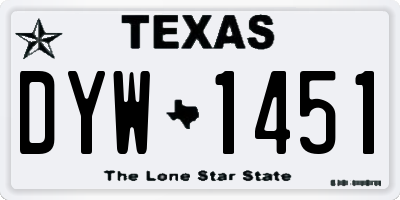 TX license plate DYW1451