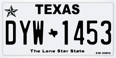 TX license plate DYW1453