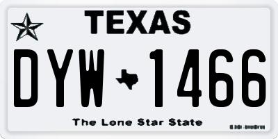 TX license plate DYW1466