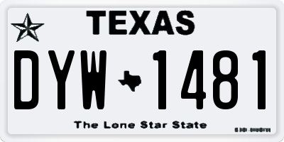TX license plate DYW1481