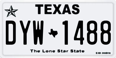 TX license plate DYW1488