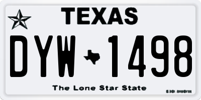 TX license plate DYW1498