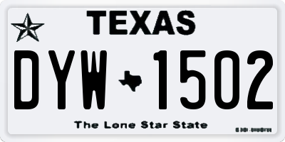 TX license plate DYW1502
