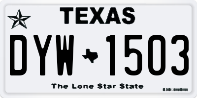 TX license plate DYW1503