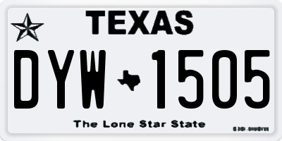 TX license plate DYW1505