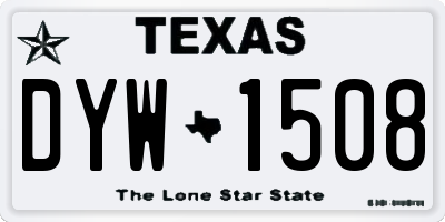 TX license plate DYW1508