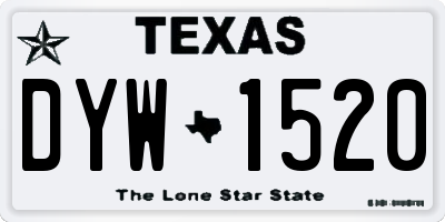 TX license plate DYW1520