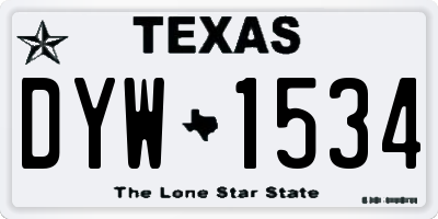 TX license plate DYW1534