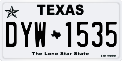 TX license plate DYW1535