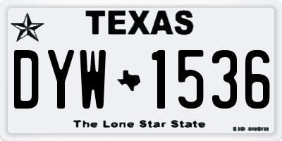 TX license plate DYW1536