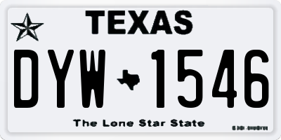 TX license plate DYW1546