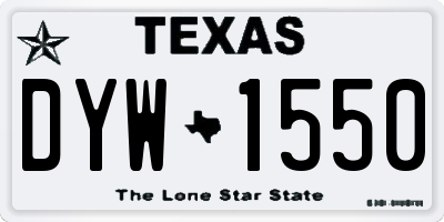 TX license plate DYW1550