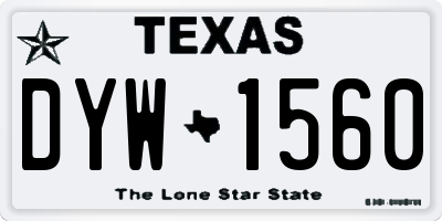 TX license plate DYW1560
