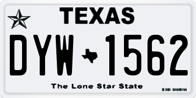 TX license plate DYW1562