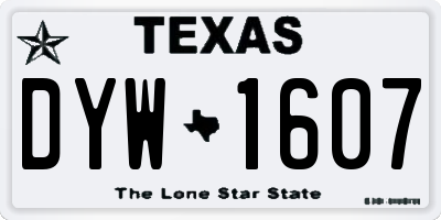 TX license plate DYW1607