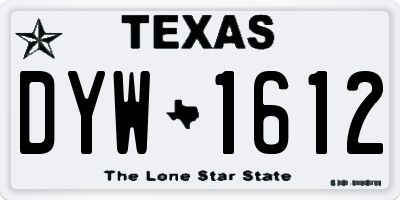 TX license plate DYW1612