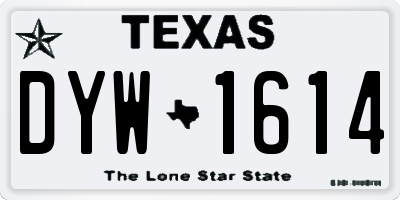 TX license plate DYW1614