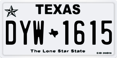 TX license plate DYW1615