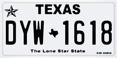 TX license plate DYW1618