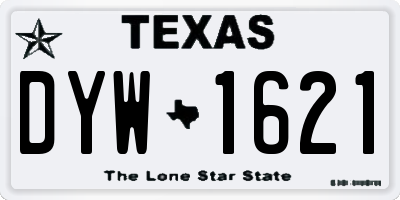 TX license plate DYW1621