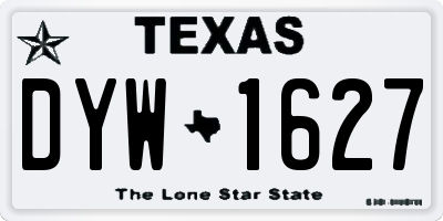 TX license plate DYW1627