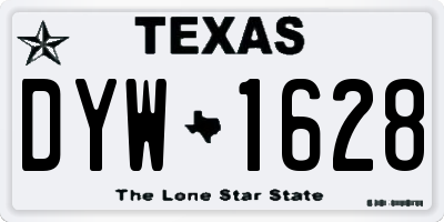 TX license plate DYW1628