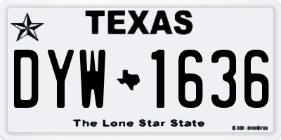 TX license plate DYW1636