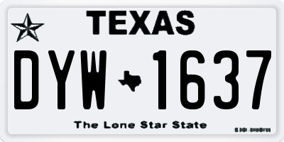 TX license plate DYW1637