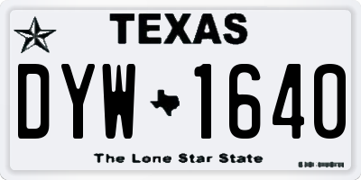 TX license plate DYW1640