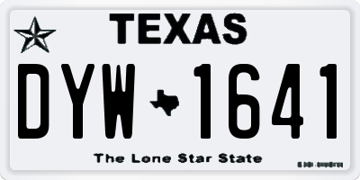 TX license plate DYW1641