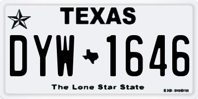 TX license plate DYW1646