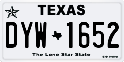 TX license plate DYW1652